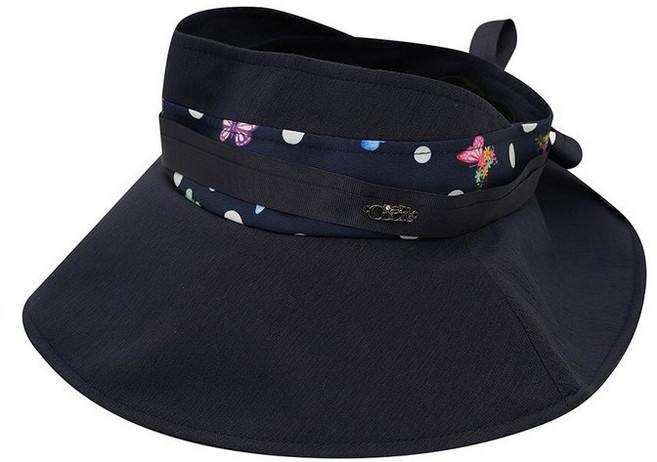 크로커다일레이디 크로커다일레이디 프린팅 배색 린넨 와이드 썬캡_CLDMH1205