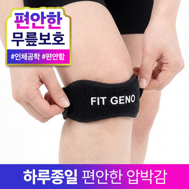 [미국기술] FITGENO 고탄력 슬개골 무릎보호대, 2개