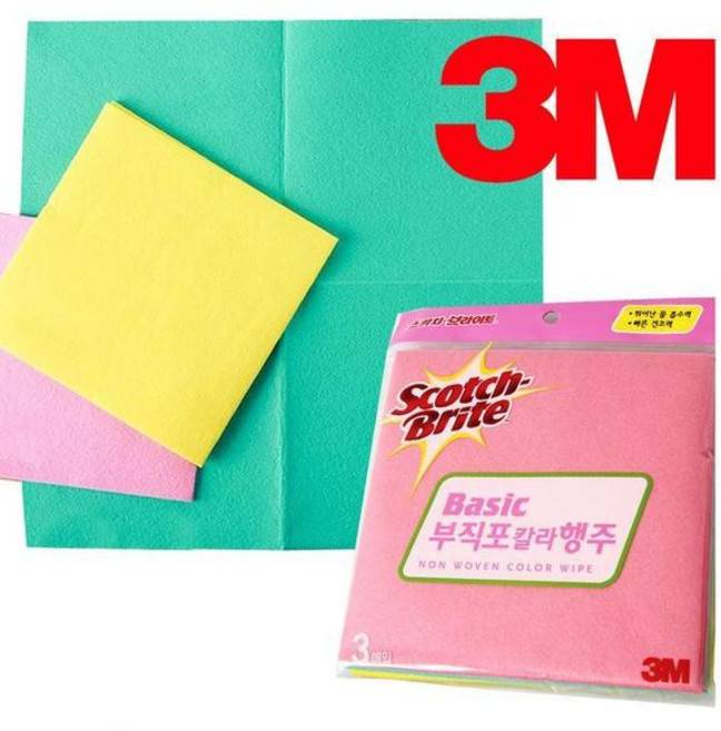 라이프사이클_생활 3M 2533 부직포 칼라행주 3매 독일행주 (S11260883)