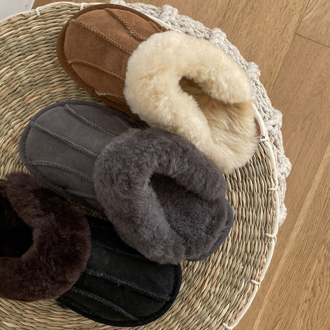 소프달링 남녀공용 겨울 리얼 양가죽 양털 털슬리퍼
