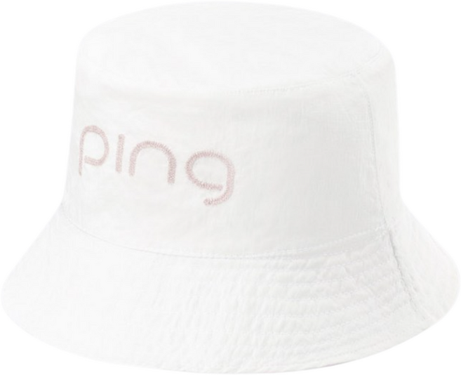핑 여성 나염 리버시블 데일리 버킷햇 골프 벙거지모자, 화이트, 1개