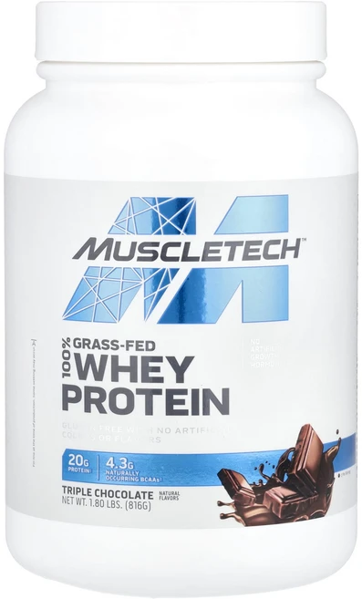 MuscleTech 100% 목초 사육 유청 단백질 트리플 초콜릿 816g, 6개 - 쿠팡