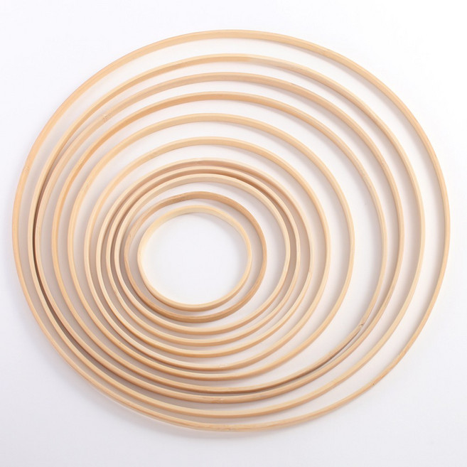 정수생활건강 우드링 나무링 마크라메 드림캐처링 대나무 원형링, 1개