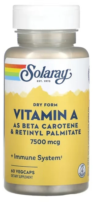 Solaray 건조 제형 비타민 A 25 000IU 식물성 캡슐 60정, 1개 - 쿠팡