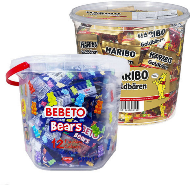 하리보 골드베렌 버킷 +베베토 미니베어 젤리 (총), 1kg