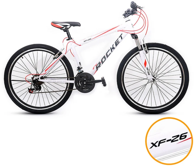 닥터바이크 26인치 MTB 자전거 XF-26S 21단 26인치, 1개, 66.4cm, 화이트+레드 - 쿠팡