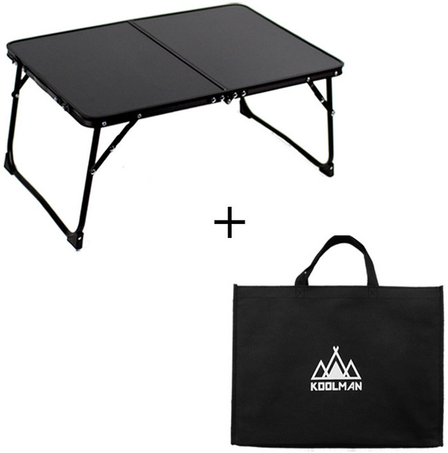 KOOLMAN(쿨맨) 다용도 캠핑 미니 테이블 ver2, 미니폴딩테이블 - 올블랙(B-2) + 수납가방