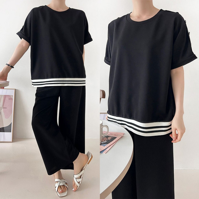 마마걸 비치바지세트 빅사이즈여성의류 큰사이즈 88사이즈 오버핏 마담의류 큰옷 마담의류 빅사이즈예쁜옷 큰사이즈여름바지세트