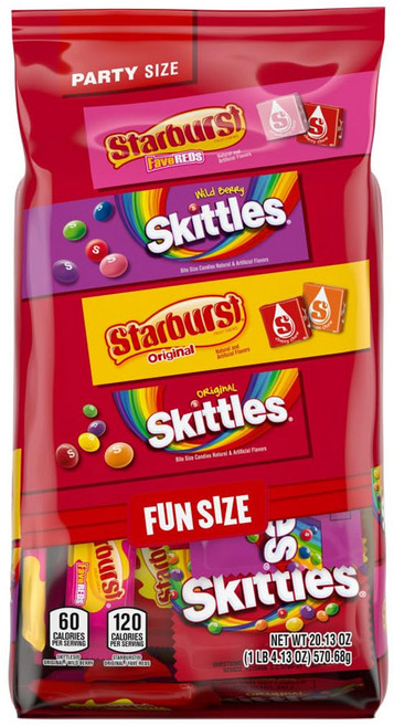 Wrigleys 리글리 스키틀즈 스타버스트 버라이어티팩 과일맛 츄이 캔디 사탕 571g, 1개