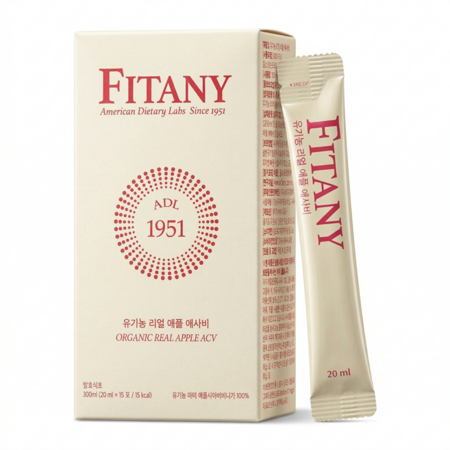 [FITANY] 피타니 유기농 리얼 애플 애사비 자연발효 애플사이다비니거 100%, 1박스, 300ml