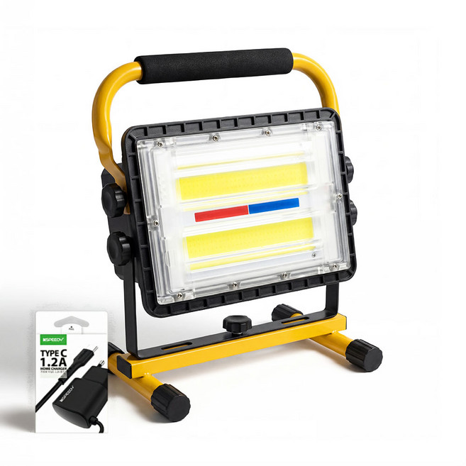 COB LED 충전식 투광기 잔량표시 15600mah 초대용량 무선 투광등, 1개