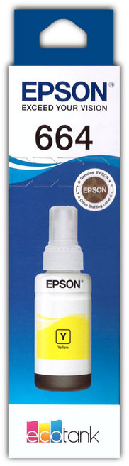 엡손 정품잉크 T664 시리즈 L210 L300 L355 L360 L361 L365 L380 L385 L455 L485 L555 L565, 노랑, 1개