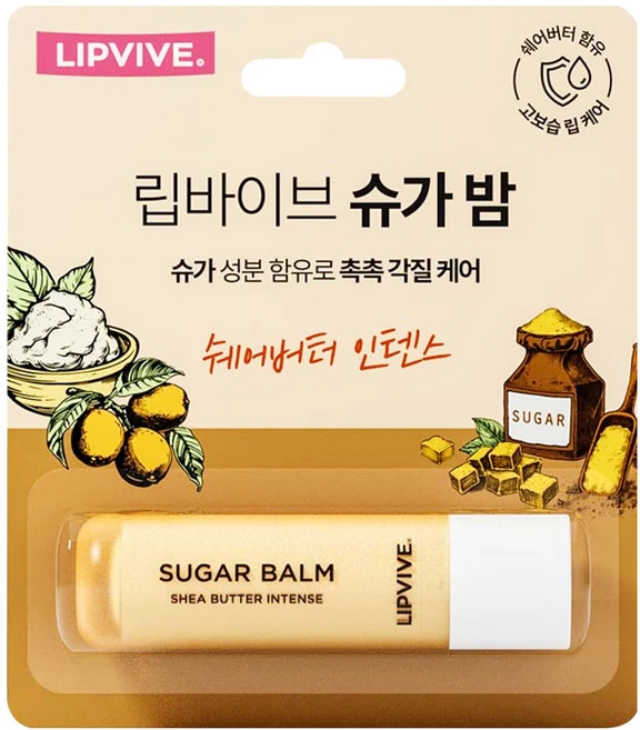애경 립바이브 슈가밤 립밤 보습 립케어, 4개, 4.8g, 쉐어버터 인텐스 - 쿠팡