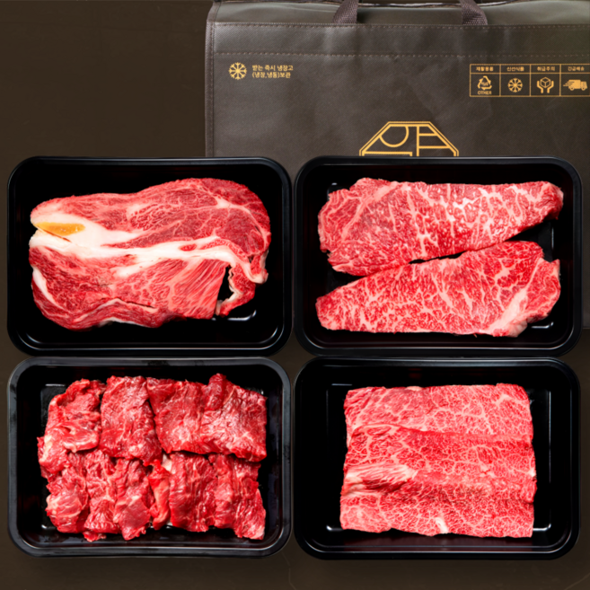 [가정의달 사은품] 1++ 한우 선물세트 1.3kg 프리미엄 꽃등심 구이용 투뿔 (등심/채끝/살치살/특수부위) 국내산 마장동 정육 소고기 명절 부모님 생일 감사 선물 [압구정한우], 1세트