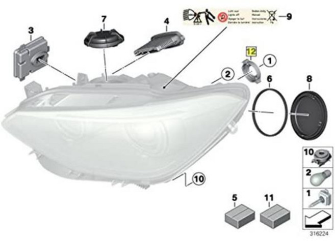 자동차전조등 제논 HID 전구 거치대 어댑터 클립 링 리테이너 63117162087 호환 호환 1 7 시리즈 X6 2 개