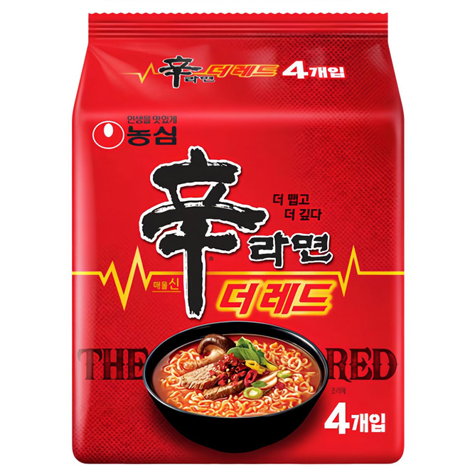 신라면 더 레드 125g, 4개