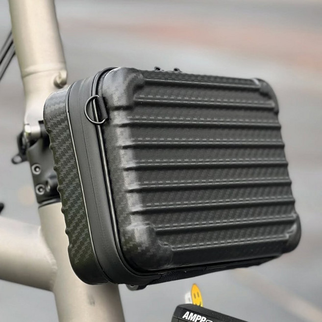 트리고 TRP2408 프론트 케이스 미니벨로 자전거 캐리어 가방, 1개, 블랙