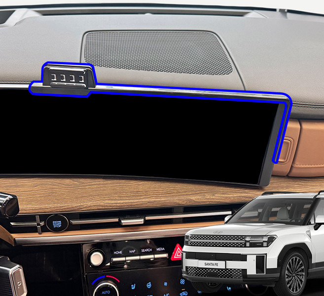 윙가디움 싼타페 MX5 전용 차량용 스크린 거치대 마운트 단품, 블랙, 1개