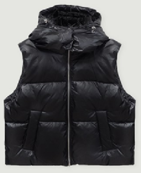 행텐 여성용 후드 디테쳐블 크롭 패딩 베스트