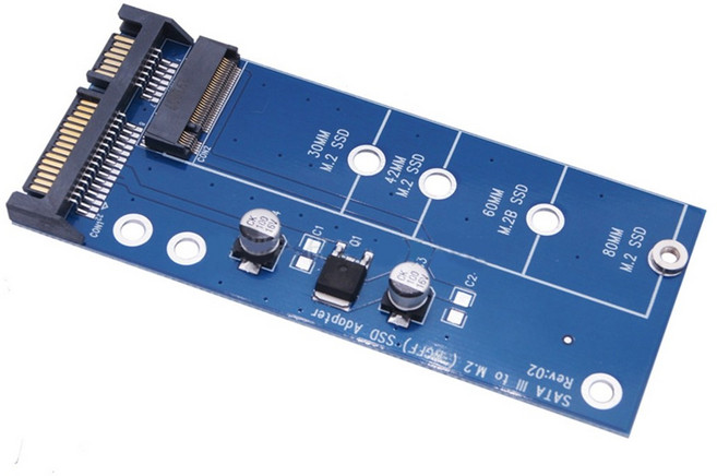 2230/2242/2260/2280용 NGFF-SATA3 SSD 확장 카드 어댑터 변환기 카드, 파란색