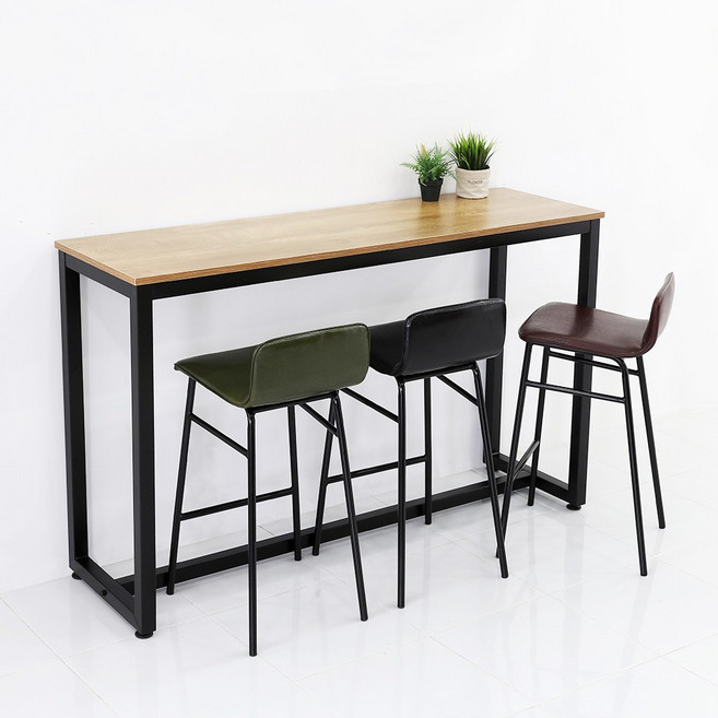 THEJOA [더조아] 홈바테이블 높은테이블 카페 인테리어 아일랜드식탁 홈바테이블 콘솔, 1500우드슬랩