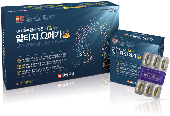 [일양약품] 알티지오메가EX 120캡슐(60캡슐 X 2개) / rTG 오메가 이엑스, 60정
