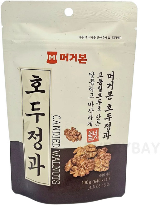 [머거본] 호두정과 고소달콤 캔디드 월넛스낵, 100g, 3개
