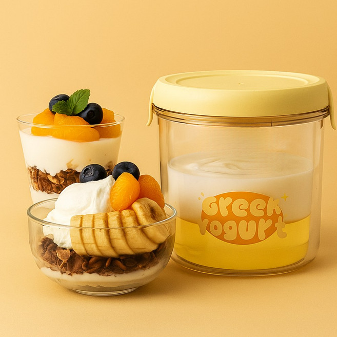 메이크앤 유청 분리기 꾸덕 그릭 요거트 메이커, 1개, 옐로우