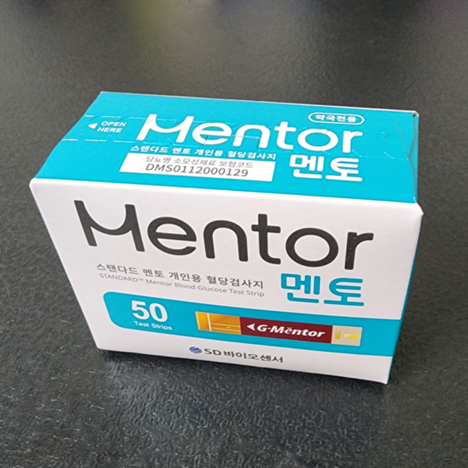 <1박스 50매> 에스디바이오센서 스탠다드멘토 / 글루코멘토 혈당검사지스트립 혈당측정검사지 1박스 50매 elevee, 1박스, 50매