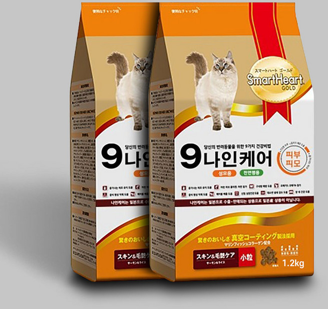 나인케어 피부피모 캣 고양이 사료 + 고양이 습식1개, 2.4kg, 1개, 닭