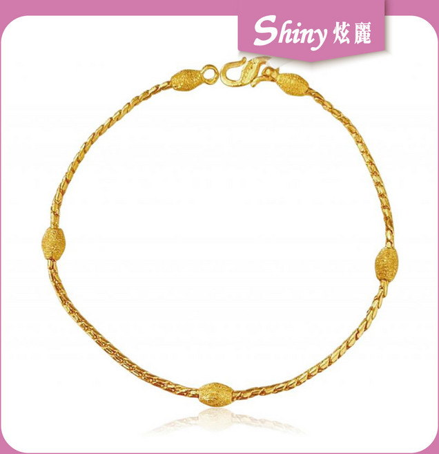 炫麗 黃金鑽沙米珠手鍊