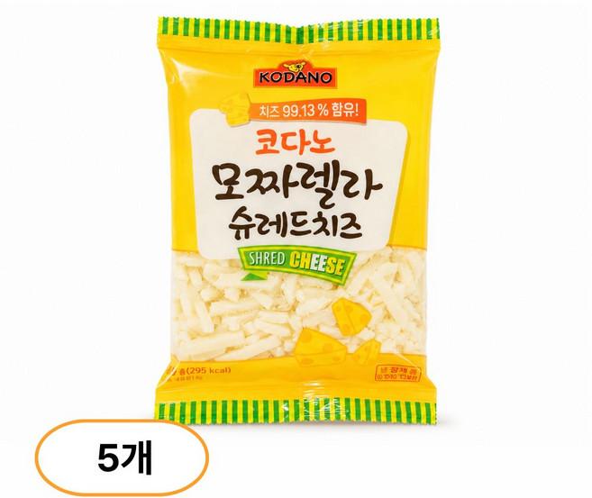 코다노 모짜렐라 슈레드치즈 피자치즈, 100g, 5개