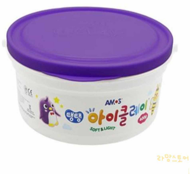 돈스텔 학습교구 탱탱아이클레이 보라 버켓 1통 400g
