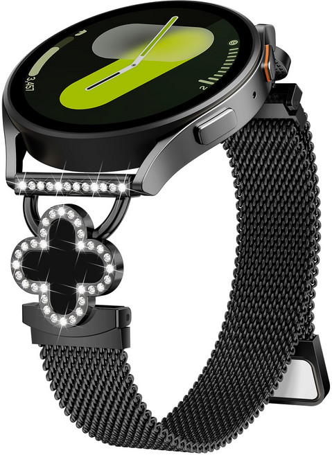 갤럭시워치 호환 슬림 메탈 밀레니즈 마그네틱 여성 스트랩, 블랙