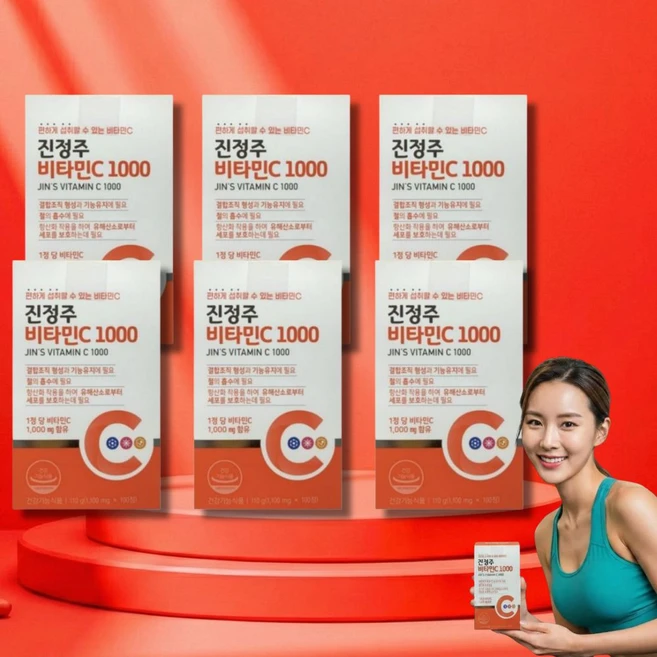 브랜드부니 진정주 비타민c 1000, 6개, 100정 - 쿠팡