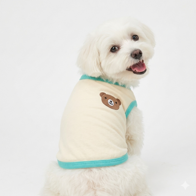 사노샵 강아지옷 애니멀 데일리 민소매 크롭 티셔츠, 1개, 토끼