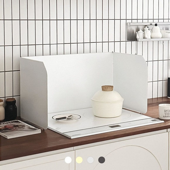 219726 덴켄마운트 국내 생산 덴켄 가스렌지가드 인덕션 가림막 기름튐방지, RG-2020크림화이트 / 렌지가드+상단선반 셋트