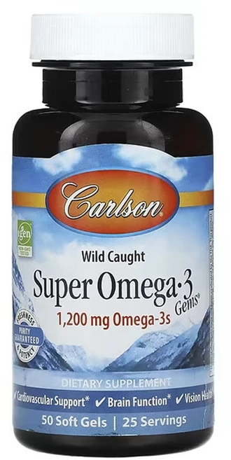 칼슨 자연산 슈퍼 오메가3 젬 600mg 소프트젤 50 정, 1개, 50정 - 쿠팡