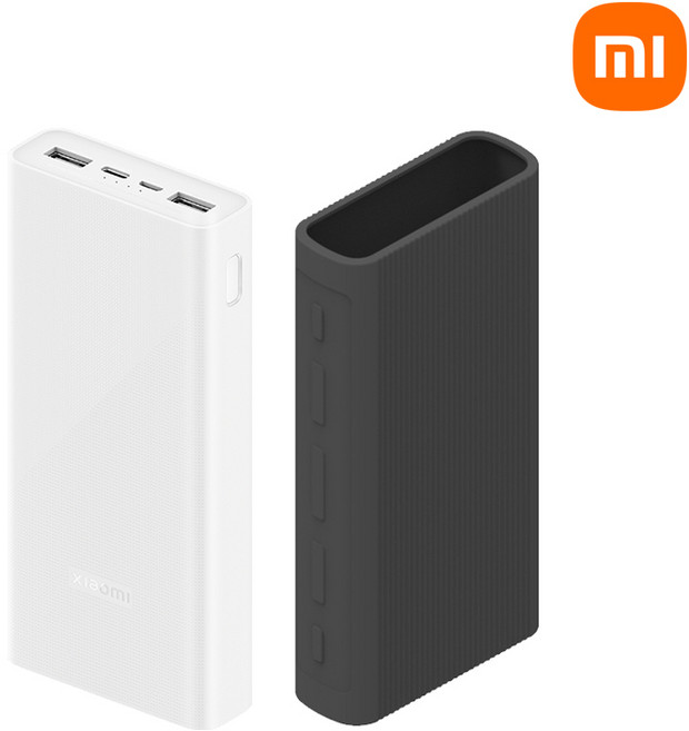 샤오미보조배터리 20000mAh+제이팀케이스 PB2022ZM 기내반입 CCC인증, PB2022ZM+실리콘케이스(블랙)