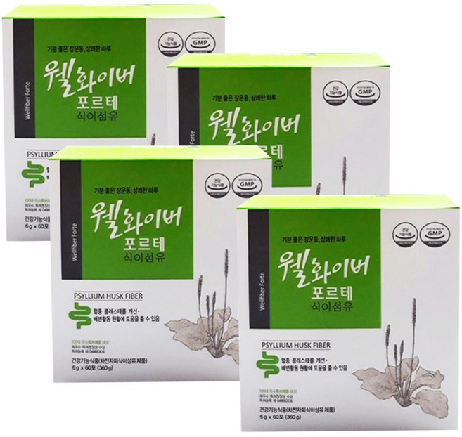 웰화이버 포르테 식이섬유, 360g, 4개