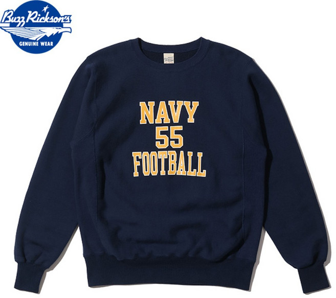 No.BR69140 BUZZ RICKSON'S 버즈릭슨즈 맨투맨 HORIZONTAL KNITTING SWEAT SHIRTS NAVY FOOTBALL