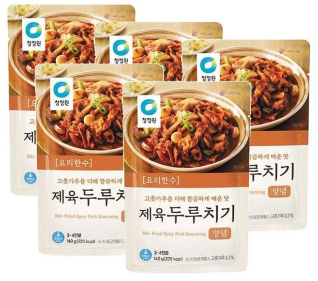 청정원 요리한수 제육두루치기양념, 140g, 5개