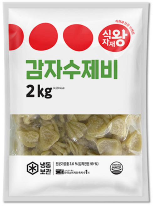 바이오푸드몰_식자재왕 감자수제비 1kg, 2개, 2kg