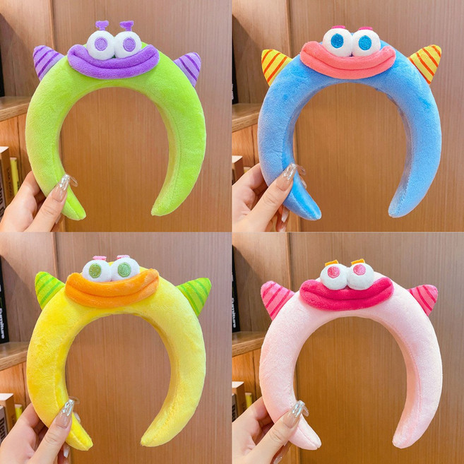 도깨비뿔 컬러머리띠 파티용품 생일행사 어린이파티, 1개, D42.컬러 도깨비-핑크