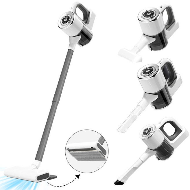 루멘 무선 핸디형 진공청소기 4in1 다용도 강흡입력 가정용 차량용 미니 디지털 청소기, 화이트