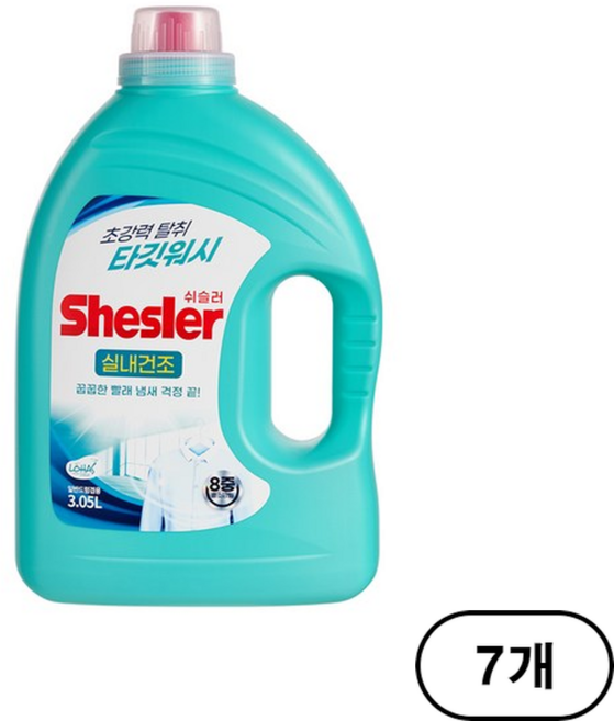 쉬슬러 타깃워시 실내건조 일반 드럼 액체세제 본품, 3.05L, 7개