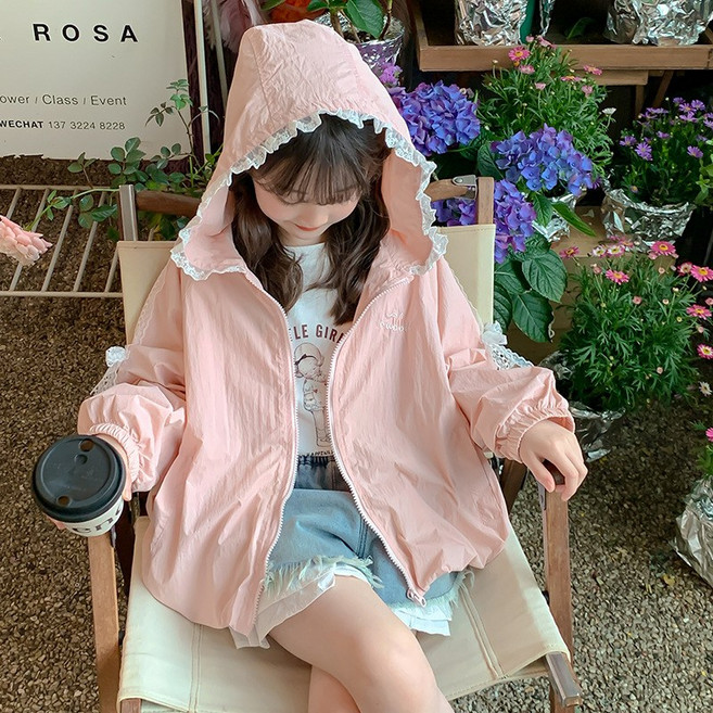 슈가푸딩 주니어 핑크 프릴 바람막이 초등학생 중학생 여아바람막이 아동 바람막이 아동가을신상 주니어바람막이 여아후드