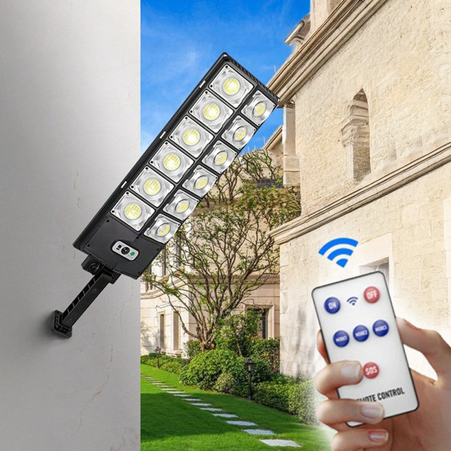 사는잼 LED 벽걸이 태양광 가로등 각도조절 모션 센서 벽등 조명 360구 252W 리모컨 포함