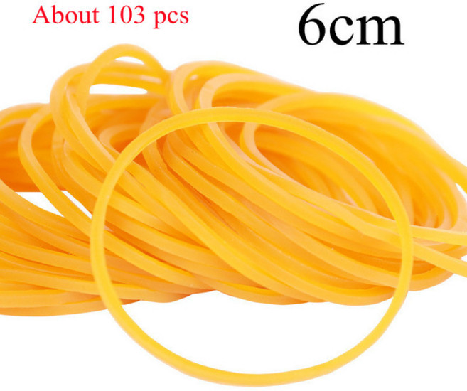 탄성튼튼한 탄성 고무 밴드 노란색 탄성 로프 테이프 패스너 링 접착제 사무실 학생 학교 문구 용품, 6cm, 1개