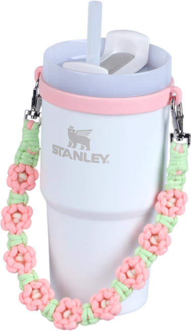 텀블러 손잡이 스트랩 데이지 꽃타입 트라이투게더, 1개, 그린핑크